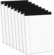 8 Pack White Legal Pads 8.5 x 11 Wide Ruled Note Pads 8.5 x 11" Legal Ruled Writing Pads for School 30 Sheets White Lined Paper Pads Notebook for Work Legal Notepads for Office Pad of Paper for Home