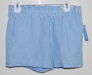 NWT Magellan Girls Provence Blue Elastic Waist Seersucker Shorts sz M L XL