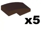 LEGO 5 New Dark Brown Slopes Curved 2 x 1 x 2/3 Studs Part 11477 DB01