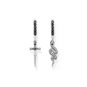 Buy Hoop earrings blackened snake and sword by Thomas Sabo online - THOMAS SABO Australia