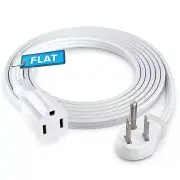 Extension Cord (6 Feet) 1 Outlet Flat Wire, 3-Prong 45° Angled Flat Plug, 16 ...