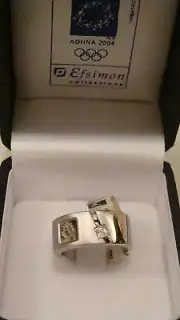 ATHENS 2004 SILVER & ZIRCON RING COLLECTOR 'S PIECE
