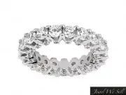 2.35Ct Round Diamond Shared Accent Wedding Eternity Band Ring 950 Platinum F VS2