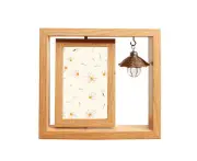 White Pear Flower Petal Flower Wooden Rotating Picture Photo Frame 4x6