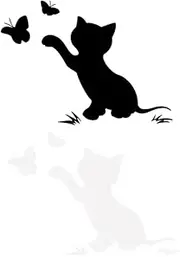 GANAZONO 4Pcs Cartoon Flapping Cat Car Stickers Durable Cover Scratch Car Decals Reflective Effect for Eye Catching Car Decoration Black White