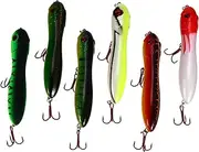 BESPORTBLE 6pcs Bionic Fish with Treble Hooks Brightly Colored Artificial Swimbaits Lightweight Outdoor Fishing Tackle for Bass and Trout