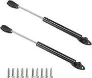 2 Pcs Safety Lid Support, Esforzarse Toy Box Hinges Hydraulic Gas Strut Pneumatic Lever for Cabinet Flip-Up Door with Soft Closing Adjustable Lifting Support Buffer Hinge (Black)