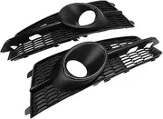 Front Fog Light Grille, 1 Pair of Front Lower Bumper Fog Light Vent Cover Grille Replacement, 4G0807681AG, 4G0807682AG Fit for A 6 C7 2014-2018, Mesh, Left and Right