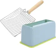 Levemolo Stainless Steel Cat Litter Shovel Cat Litter Scooper for Litter Box Non Handle Wide Mouth Easy Cleaning