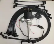 Small Cap CHEVY CORVETTE Tach Drive BLACK HEI Distributor & wires under exhaust