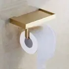 Solid Wall Mounted Bathroom Gold Toilet Paper Roll Holder Tissue Bar Hanger Rack