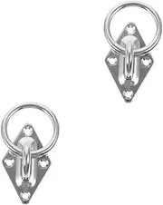 GANAZONO 2pcs Truck Trailer Pull Tab Hook Cam Screws Strap Boat Clip Anchors Cargo Lashing Rings Seat Buckle Tricep Cable Attachment Deck Nest Swing Axle Carabiner Silver Stainless Steel