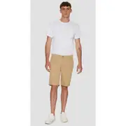 Replay Mens Chino Shorts Slim Fit Bermuda In Stretch Gabardine Cream