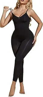 [BampooPanPa] Unitard Jumpsuits for Women Tummy Control Capri Bodysuits Cropped Yoga Body Suit Compression Jumpsuits (Black, Large), Black, Large