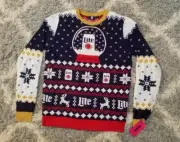 Miller Lite Beer Men's Sz M Ugly Christmas Sweater Snow Globe FOCO NWT 2018