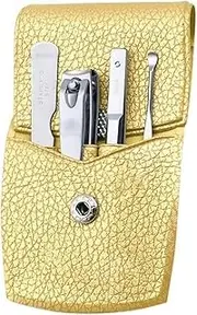 Personal Nail Care Tools Manicure Kit with Portable Leather Case Stainless Steel Nail Cutter Travel Kit 4Pcs Manicure Pedicure Kit