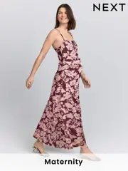 Floral Maternity Mesh Cami Dress (F34631) | $94