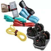 NonZero Gravity PowerDyne 55lbs Adjustable Dumbbells & 11-Pack Resistance Bands