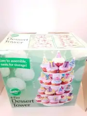 WILTON DESSERT TOWER 4 TIER CUPCAKES MINI PIES COOKIES HORDUEVERS WHITE WEDDING