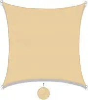 SUNNY GUARD Sun Shade Sail Rectangle 2x2m Waterproof UV Block for Garden Outdoor Patio - Sand