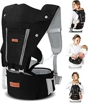 Baby Carrier Newborn to Toddler, Ergonomic, Cozy and Lightweight Infant Carrier (Black)