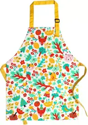 Kids Aprons, Cotton Children Aprons with Adjustable Neck Strap Child Chef Aprons