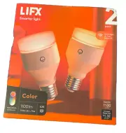 SEALED NEW LIFX Color A19 1100 lumens Wi-Fi Smart LED Light Bulb 2pk FREE S&H