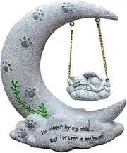 Nuhjytgf Cat Memorial Statue, Cat Remembrance Stone, Pet Memorial Garden Statue, Weather-Resistant Resin Material, Hand-Painted Angelic Design, 13.6x12.5x6.5cm for Grave, or Indoor Remembrance.