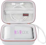 Elonbo Hard Carry Case for Fujifilm Instax Mini Link 3/ Fujifilm Instax Mini Link 2 Smartphone Printer, Portable Instant Photo Printer Travel Case, Mesh Pocket Fits Photo Paper and Cable, White
