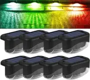 8Pcs LED Solar Multicolor Light Outdoor Garden Deck Stairs Fence Landscape Light