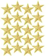 20 pcs Gold Star Embroidered Patches, Iron on Mini Star Embroidery Applique, Sew on Stars Repair Patch Decorative Patch for Dress Shirt Jeans Jacket Bag Hats Embellishments
