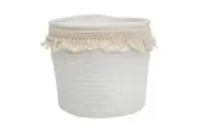 Ella Cotton Tub Planter Plant Storage White 20CM