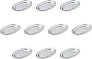 Set of 10, 15.7 inches (40 cm) Stainless Steel Oval Plate, 15.7 x 10.6 inches (40 x 27 cm) | Korean Cookware Stainless Steel Setomonohonpo
