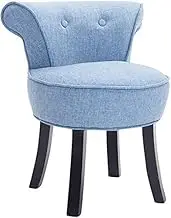 Footstool Dressing Table Fabric Makeup Vanity Dressing Table Chair Bedroom Chair (60 x 37 x 23 cm) (Color: Blue)