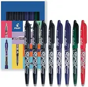 Pilot Frixion Heat/Friction Erasable Rollerball Pen FR7 - Medium Line 0.7mm Tip Nib - Black, Blue, Red & Green Ink - Cardboard Wallet Gift Pack of 8