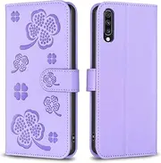for Samsung Galaxy A70, Wallet Case with 3 Card Solts 1 Cash Slot,PU Leather Flip Shockproof Kickstand Phone Case Compatible with Samsung Galaxy A70 6.7 inch(Purple)