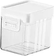 Ｂｅｓｇａ Cereal Container Keep Fresh Multifunction Portable Reusable with 5G Scoop Sealed Lid Transparent for Kitchen Cupboard Snacks, Whit 300ml