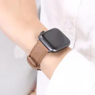 【吉米3C】Apple Watch S6/SE/5/4 42mm/44mm 瘋馬皮錶帶(贈保護殼)