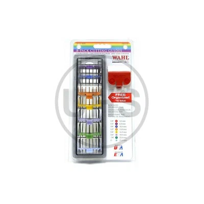 Wahl Professional 8 Colour Coded Cutting Guides with Organiser | AUS SELLER