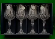 Set of 4 Longchamp France Cristal d'Arques 24% lead crystal 6 1/2" Wine Glasses