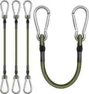 Bungee Cords with Carabiner Hooks 12 Inch Heavy Duty Outdoor Camping Accessories