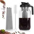 Cold Brew Coffee Maker64 oz Mason Jar Pitcher with Stainless Steel Filter Pou...