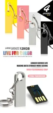 Silver Portable 8GB USB 2.0 Flash Drive - Disk Storage - Memory Stick
