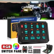 12 Gang RGB Switch Panel 12v/24v LED Light Bar Relay System Marine Boat ATV UTV