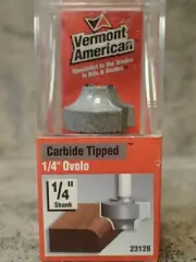23128 Vermont American 1/4" Ovolo Router Bit 1/4" Shank, Carbide Tip (BN9)