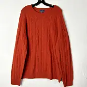Brooks Brothers Wool Sweater Mens XL 100% Wool Orange Knit Pullover NWT