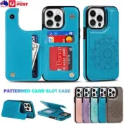 For iPhone 16e 16 15 14 13 12 11 Pro Max 8/7 Plus Case Leather Wallet Card Cover