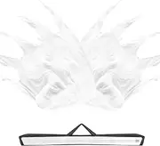 Baisdan 59'' Double Layered Worship Flags for Dance Church, Praise Dance Flags for Worship, Praise Flag with Flexi Rod and Storage Bag, Set of 2, White