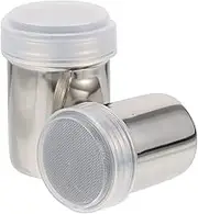 Cabilock Set of 2 Salt Jars Kitchen Seasoning Spice Container Stainless Steel Non-Slip Base