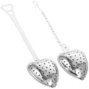 2 Pcs Teapot Shaped Steeper Heart Stainless Steel Infuser Glass